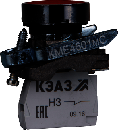 Фото КЭАЗ 248261 Кнопка КМЕ4601мС-красный-0но+1нз-цилиндр-IP65-
