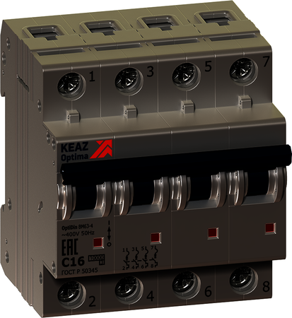 КЭАЗ 261036 Выключатель автоматический модульный OptiDin BM63-4NZ32-УХЛ3 (Новый)