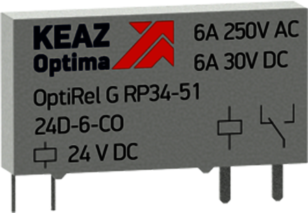 КЭАЗ 281144 Реле промежуточное OptiRel G RP34-51-24D-6-NO
