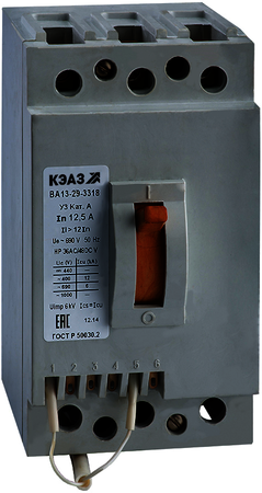107923 Выключатель автоматический ВА13-29-3212-10А-12Iн-690AC-НР36AC/48DC-У3-КЭАЗ