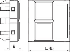 OBO Bettermann Корпус компьютерной розетки Modul45 (прямой) 45х45мм DTG-02LE SWGR1 черн. OBO 6119306