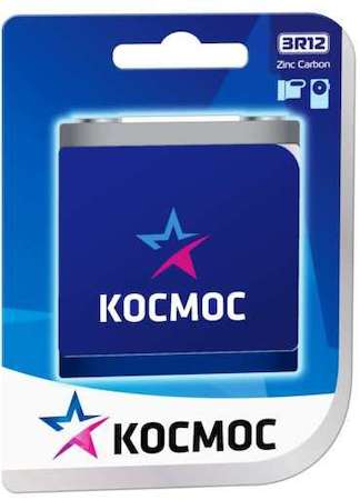 Фото Элемент питания солевой "квадрат" 3R12 1BL (блист.1шт) Космос KOC3R121BL