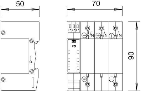 OBO Bettermann Основание УЗИП 3 пол. (Класс II) V20-C U-3PH-FS OBO 5096634