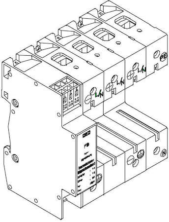 OBO Bettermann Основание УЗИП 3+NPE (Класс II) V20-C U-3+NPE-FS OBO 5095859