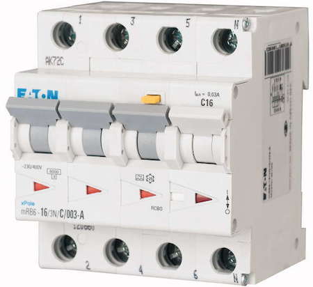 Выключатель диф. 3+Nп 4.5кА 32А 100мА (СА) MRB4-32/3N/C/01-A EATON 167509