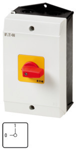 Выключатель в корпусе 3п 32А P1-32/I2H-RT красн. ручка EATON 227875
