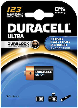 Элемент питания литиевый CR 123 BP-1 ULTRA (блист.1шт) Duracell A0001263