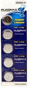 Элемент питания литиевый CR CR2025 BP-5 (блист.5шт) Pleomax C0022143