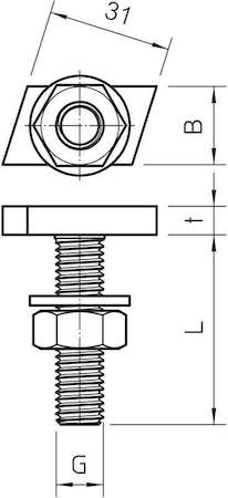 OBO Bettermann Болт с прямоугольной головкой M6х30мм ACMHB M6х30 ZL OBO 1148056