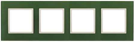 ERA Б0034535 14-5104-27 Эл/ус ЭРА Рамка на 4 поста, стекло, Эра Elegance, зелёный+сл.кость