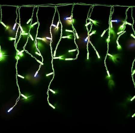 Гирлянда Айсикл 4.8х0.6 м эффект мерцания 176LED зел. 220В провод бел. Neon-Night 255-164