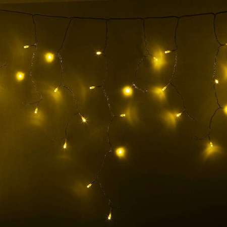 Гирлянда Айсикл (бахрома) 2.4х0.6 м 88LED жел. 230В провод прозр. Neon-Night 255-051