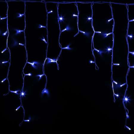 Гирлянда Айсикл (бахрома) 5.6х0.9м 240LED син. 230В провод бел. каучук Neon-Night 255-283
