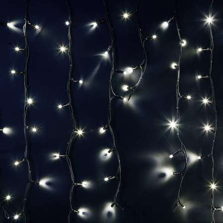 Гирлянда Айсикл (бахрома) 6.0х1.5м 240LED бел. 230В провод черн. каучук Neon-Night 255-295