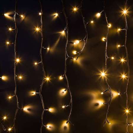 Гирлянда Айсикл (бахрома) 6.0х1.5м 480LED тепл. бел. 230В провод черн. каучук Neon-Night 255-296