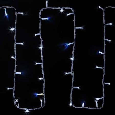 Гирлянда модульная "Дюраплей LED" 20м 200LED мерцающий "Flashing" (каждый 5-й диод) бел. провод бел. каучук Neon-Night 315-185