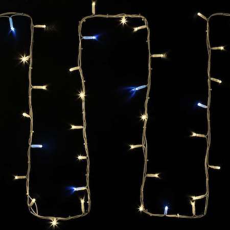Гирлянда модульная "Дюраплей LED" 20м 200LED мерцающий "Flashing" (каждый 5-й диод) тепл. бел. провод бел. каучук Neon-Night 315-186