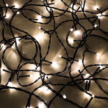Гирлянда "Твинкл Лайт" 10м 100LED тепл. бел./мультиколор провод черн. Neon-Night 303-156