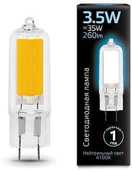 Фото Gauss 107807203 Лампа LED G4 AC220-240V 3.5W 4100K Glass 1/10/200