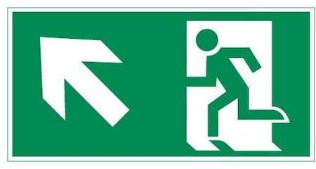Знак "ФИГУРА / СТРЕЛКА ВЛЕВО ВВЕРХ" 180х90мм для аварийно-эвакуационного светильника Compact VARTON V5-EM04-60.004.017