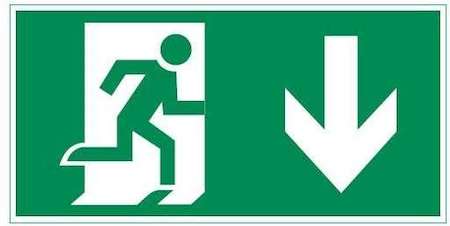 Знак "ФИГУРА / СТРЕЛКА ВНИЗ" 180х90мм для аварийно-эвакуационного светильника Compact VARTON V5-EM04.60.004.021
