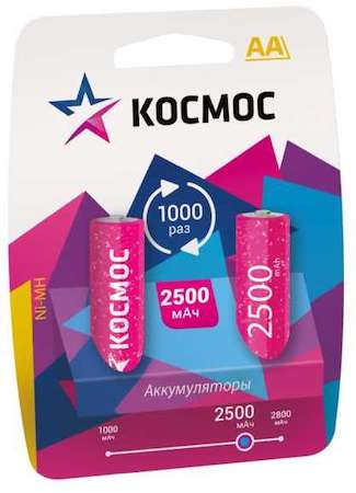 Фото Аккумулятор R6 NI-MN 2500мА.ч BP-2 (блист.2шт) Космос KOCR6NIMH2500MAH2BL