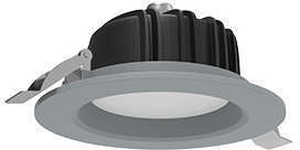 Светильник светодиодный Downlight 230х84 40Вт 3000К IP54 встраив. круглый RAL7045 сер. мат. VARTON V1-R0-H0084-10000-4404030