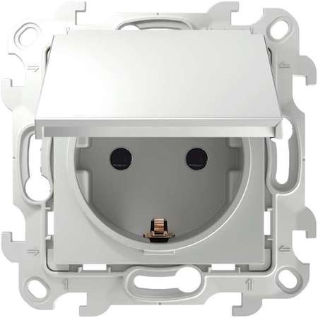 Механизм розетки 2К+З Schuko IP44 Simon24 бел. 2450448-030