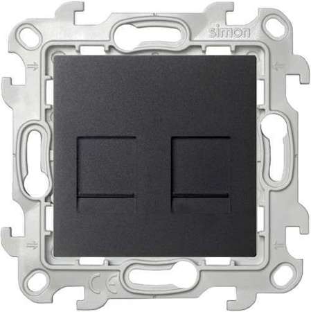 Механизм розетки 2хRJ45 кат. 5е UTP Simon24 графит 2450593-038