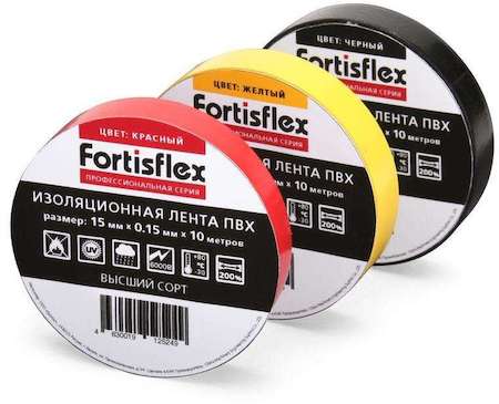 Изолента ПВХ 15x0.15х10 бел. Fortisflex 71223