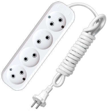 Universal Удлинитель 4х2м без заземл. 10А IP20 Е-204  АБС-пл. ПВС 2х0.75 UNIVersal 9634266