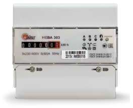ТАЙПИТ Счетчик НЕВА 303 0.5Т0 3ф 1-7.5А 3х230/400В 0.5s класс точн. 1 тариф. мех табло DIN-рейка Тайпит 6110445