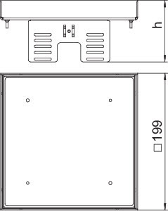 OBO Bettermann Рамка кассетная RKN2 ном. размер UZD3 4 200х200мм 4VS20 сталь OBO 7409058