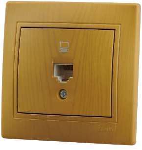 LEZARD Розетка компьютерная 1-м СП Мира RJ45 ольха Lezard 701-0701-139
