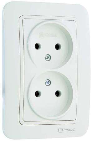 Розетка 2-м СП Lillium 16А IP20 без заземл. бел./бел. Makel 70017