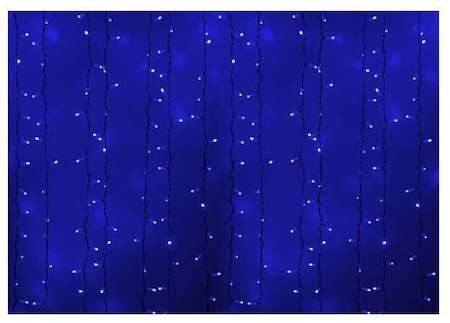 Neon-Night Гирлянда Дождь "ПЛЕЙ-ЛАЙТ" 2х1.5м 360LED 22Вт 230В IP44 син.; фиксинг бел. провод NEON-NIGHT 235-113