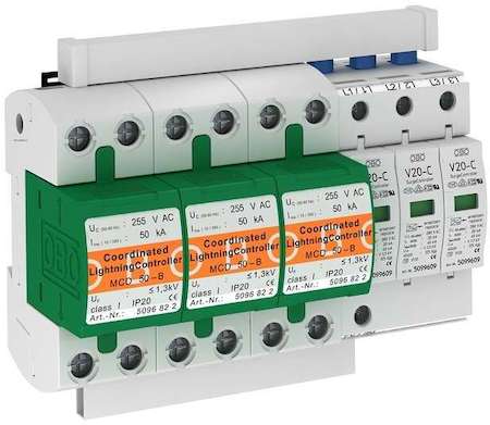 OBO Bettermann Комплект молниеотвод с разрядником MCD+20V 3 полюсн. PS3-B+C TNC-FC OBO 5089754