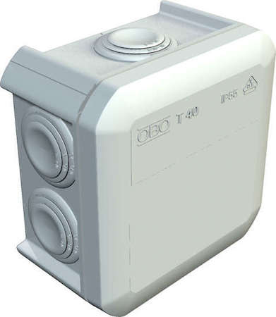 OBO Bettermann Коробка распределительная 7х25 90х90х52мм IP55 свет.сер. OBO 2007045