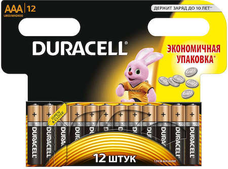 Фото Duracell Б0014520 Элемент питания алкалиновый LR MX 2400/LR03 BASIC BP-12 (блист.12шт)