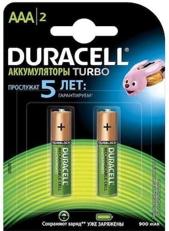 Аккумулятор HR03-2BL 850мА.ч/900мА.ч предзаряженные (блист.2шт) Duracell C0037376