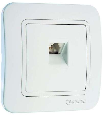 Розетка телефонная СП Lillium 16А IP20 евро бел./бел. Makel 70014