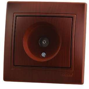 LEZARD Розетка TV СП Мира проходная вишня Lezard 701-0601-129
