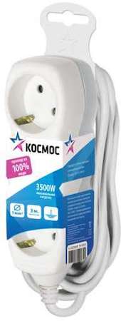 КОСМОС Удлинитель 3х3м с заземл. 16А IP20 ПВС 3х1 Космос YKsm3m-3g-Z(K)