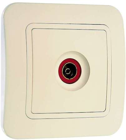 Розетка TV СП Lillium 16А IP20 крем/крем Makel 70207