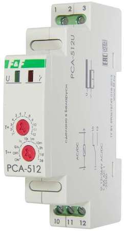 Евроавтоматика F&F Реле времени PCA-512U (задержка выкл. 12-264В AC/DC 8А 1перекл. IP20 монтаж на DIN-рейке) F&F EA02.001.002