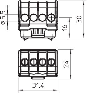 OBO Bettermann Колодка клеммная Т серия KL-T 06-16 OBO 2016190