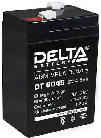 Аккумулятор 6В 4.5А.ч Delta DT 6045