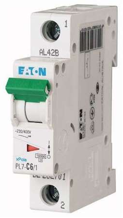 Выключатель автоматический модульный 1п C 6А PL7 EATON 262701