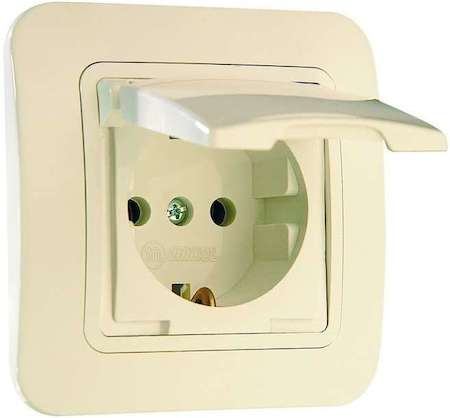Розетка 1-м СП Lillium 16А IP20 без заземл. крем Makel 70229