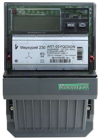 Счетчик "Меркурий" 230 ART-03 PQRSIDN 3ф 5-7.5А 0.5s/1.0 класс точн.; 1 тариф. RS485 ЖКИ Инкотекс 00000033042